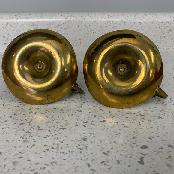 Vintage Chamber Brass Candle Holders with Thumb Grip - Picture 4 of 4